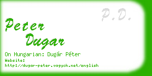 peter dugar business card