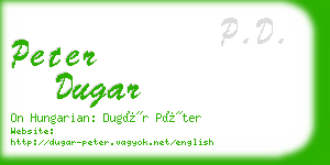 peter dugar business card